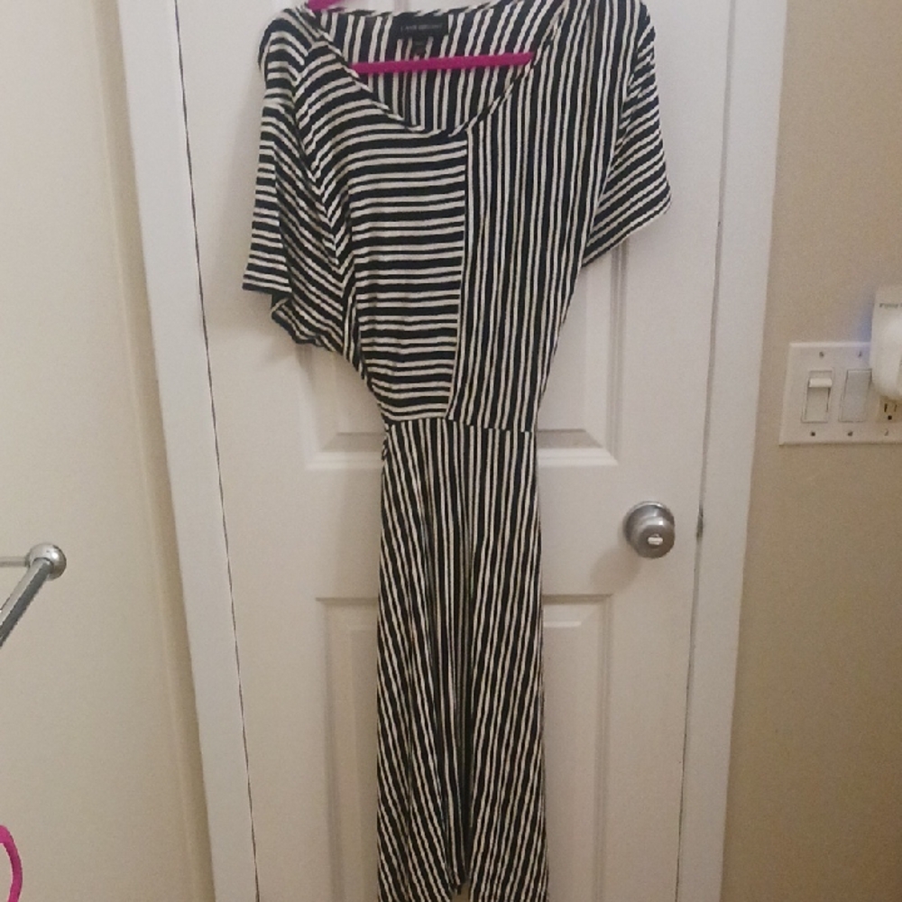 Lane Bryant Asymmetrical Black and White Dress
